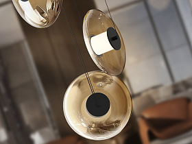 Diabolo Подвесной светильник 3L - черный/янтарный