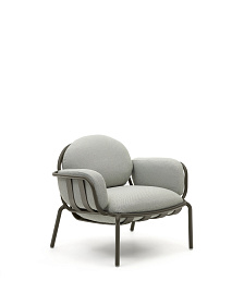 Садовое кресло Joncols серое с зеленой алюминиевой отделкой