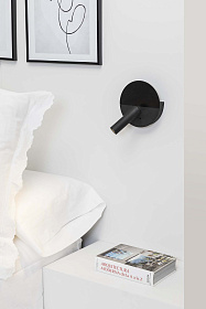 DUAS Бра с ридером черный USB C LED 3W 2700K