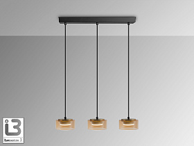 Olaia Подвесной светильник 3L черный/янтарный