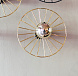 Бра Wheel 30 см золотой + цоколь 5 см золотой