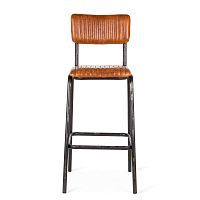 Кожаный барный стул Romina с черными ножками