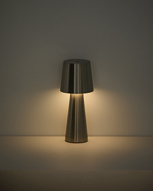 Настольная лампа Arenys малая из металла с блестящей серебристой отделкой