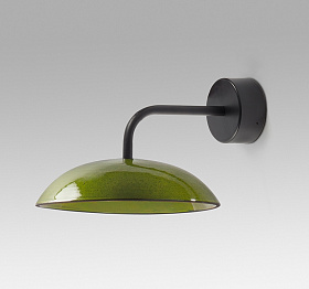 Настенный светильник Absidiola a Plato черный RAL 9005 с зеленым керамическим плафоном