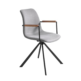 Вращающийся стул 4105/F3251A с тканевой обивкой и ножками из черной стали