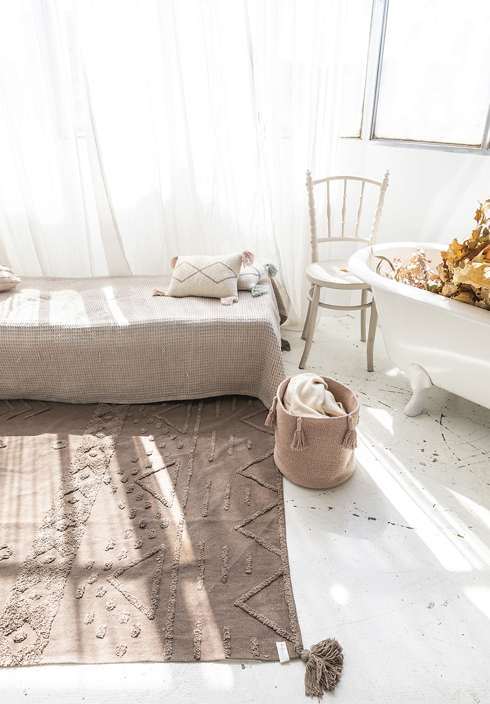 Корзина WOODY Винтажный нюдовый 30*30