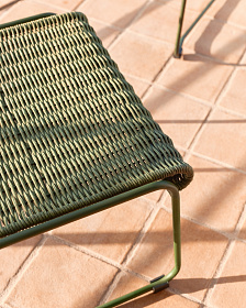 Скамейка для ног Maurina из оцинкованной стали зелёного цвета и зелёного шнура 58 x 52,5 см