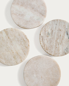 Набор Nuvir из 4 подставок из бежевого мрамора