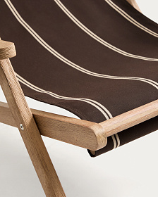 Складное уличное кресло Vilara коричнево-бежевое с каркасом из акации