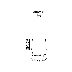 SAMBA 700 Подвесной светильник черный/ бежевый абажур 3xE27