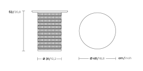 Столик Basket Ø48 лак KS1702000