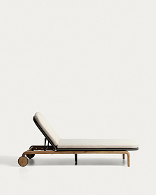 Шезлонг Alipa из массива акации и веревки темно-серого цвета