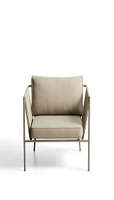 Уличное кресло Zivia из веревки цвета экрю и стали таупе 178 см