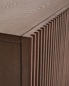 Тумба под ТВ Beyla из ясеня с отделкой под орех