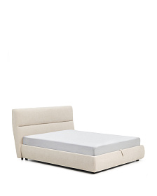 Кровать Dafra бежевого цвета из шенилла с ящиком для хранения 160 х 200 см