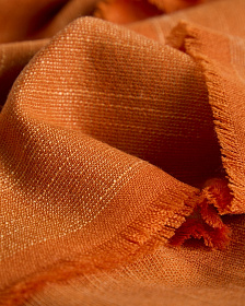 Плед Sareli из оранжевой смесовой шерсти 130 x 170 см