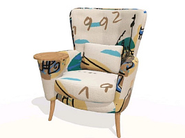 Кресло со столиком Christie, Natural Wood, ткань 1992 S.6