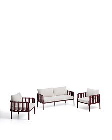 Комплект уличной мебели Omala из бордового алюминия и веревки