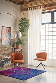 Поворотный стул Mogi хром/ терракотовый