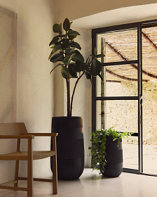 Набор из 2 кашпо Tival из песчаника черного цвета Ø 45 см