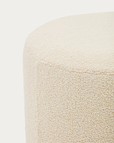 Kaeli Пуф для ног со съемным чехлом из экрю букле Ø 60