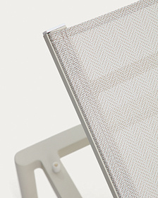 Шезлонг Lesina из серо-коричневого алюминия и текстиля цвета экрю