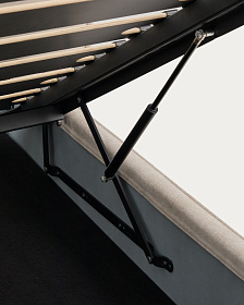 Кровать Arvian бежевого цвета из шенилла с ящиком для хранения 160 х 200 см