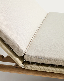 Шезлонг Alipa из массива акации и веревки цвета экрю