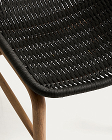 Уличный стул Alipa из массива акации и веревки темно-серого цвета