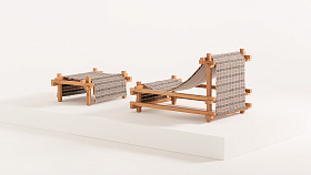 Набор из кресла Hos Deckchair и табурета