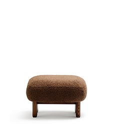 Пуф Cabana Taupe Boucle с ножками в отделке орех 65x55,4 