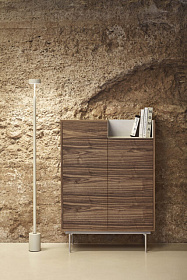 Шкаф с полками Valley 2D1Dr орех/светло-серый металл