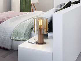 Venize Настольная лампа 1L медный-янтарный