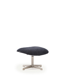 Teryl Пуф из шенилла синего цвета с серым металлом