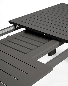 Раздвижной уличный стол Livorno из графитового алюминия, 233(350) x 100 см