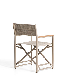 Складной уличный стул Tisno из алюминия и текстиля цвета таупе