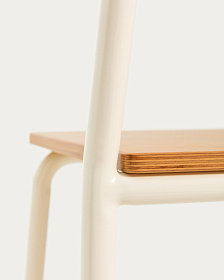 Tinn Стул из ясеневого шпона с бежевой металлической конструкцией