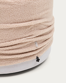 Kaeli Пуф для ног со съемным чехлом из розового букле Ø 60