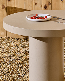 Aiguablava Круглый стол из бежевого цемента Ø90 см