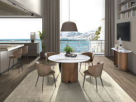 Консоль 3286 из керамики в мраморной отделке и стали бронзового цвета