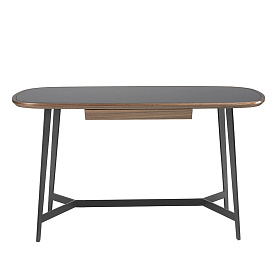 Письменный стол MQ2002DK /3137 орех и черное стекло