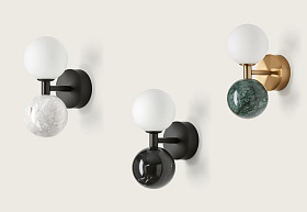 Бра Dalt черный металл - белый мрамор