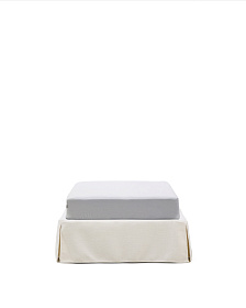 Основание кровати Jaira со съемным чехлом из белого шенилла для матраса 90 х 200 см