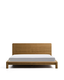 Кровать Arelida из дуба со светло-коричневой отделкой, для матраса 180 x 200 см