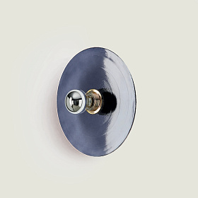 Бра Fest черный цоколь 5 см - синее стекло