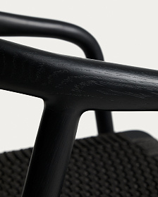 Уличный стул Derile из массива дуба и веревки в черной отделке