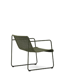 Кресло Maurina из оцинкованной стали зелёного цвета и зелёным шнуром