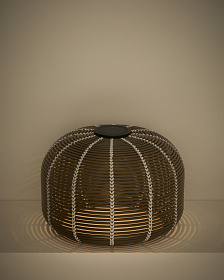 Уличный светильник Garoina солнечных батареях из искусственного ротанга цвета таупе 50 см