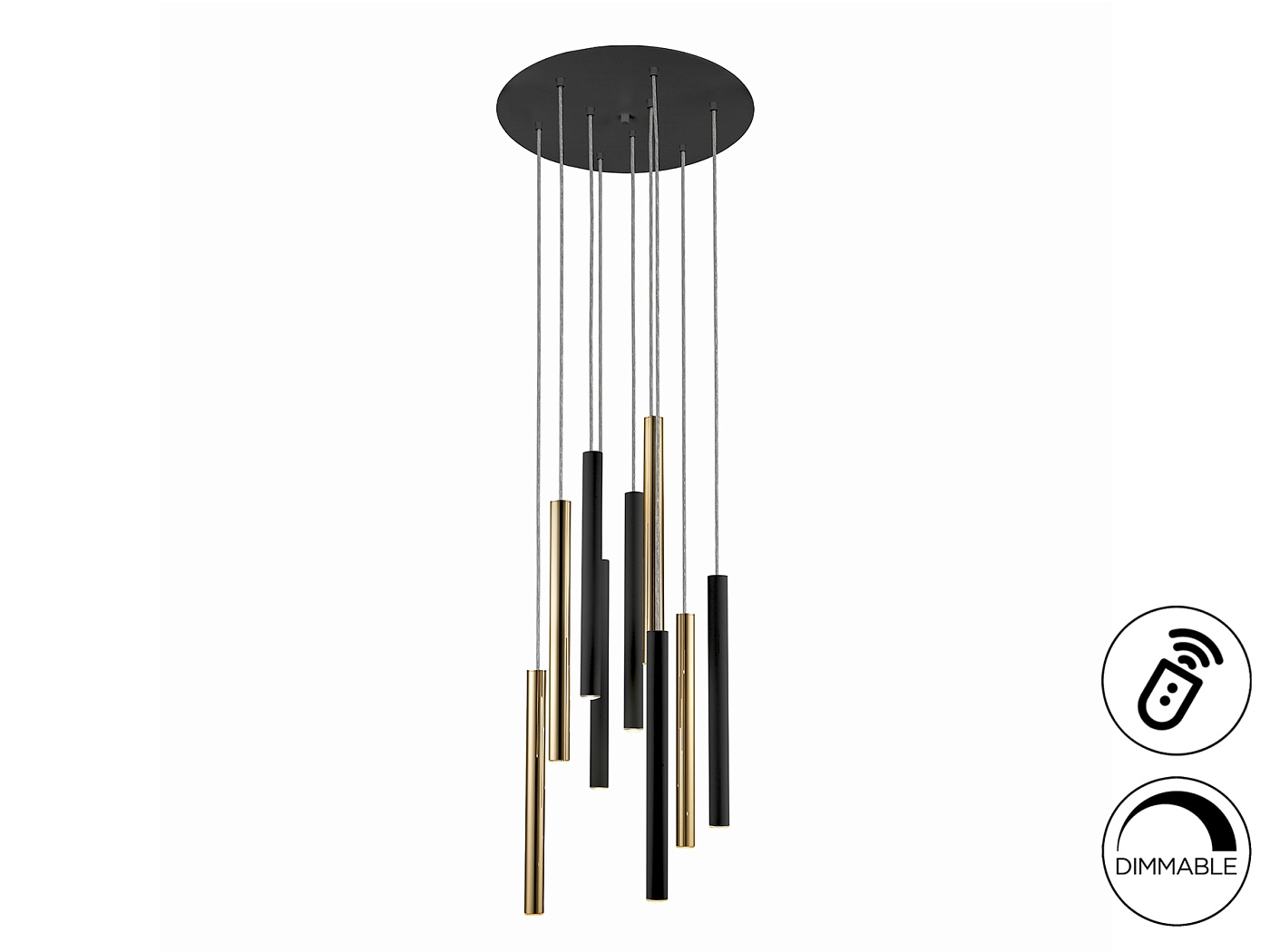 Подвесной светильник Varas 9L золото/черный DIM