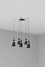 Люстра Retro 5L чёрно-медная